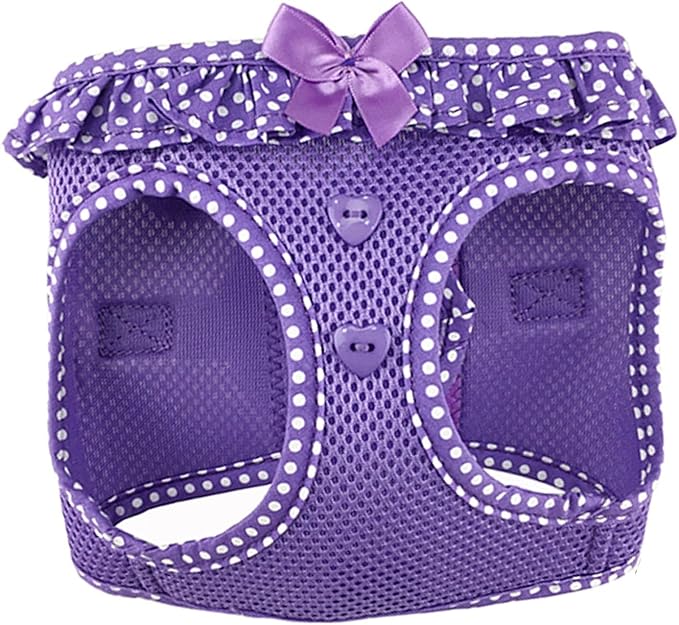 DOGGIE DESIGN American River Choke Free Dog Harness (S, Paisley Purple Dot)