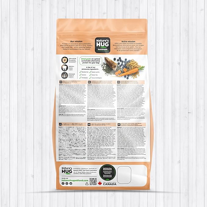 Nature's HUG Dry Dog Food, Senior-Toy & Small Breeds, 5 lb. Bag, Chicken Flavor Plant-Based Protein Vegetarian Kibble, Grain-Free, Allergen-Free, Complete Protein & Balanced Nutrition