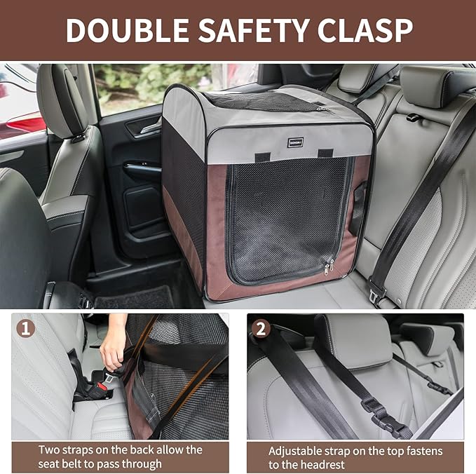 DONORO Dog Kennels and Crates for Medium Dogs, Portable Pop Up Indoor Pet Cage with Sturdy Wire Frame, Collapsible Travel Crate Soft Sided Cat Bag Escape Proof (36 Inch)