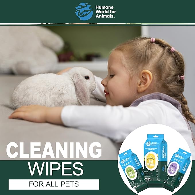 Humane World Pet Wipes - 450 Count, Hypoallergenic, Calming Lavender & Refreshing Citrus - Gentle Cleansing for Dogs & Cats