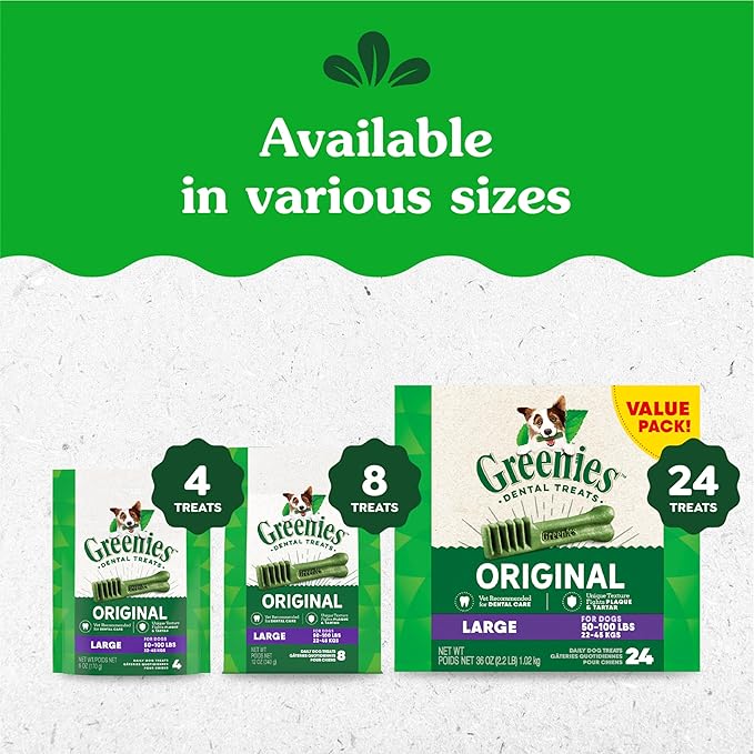 Greenies Original Large Dental Dog Treats, 54 oz. Pack (34 Treats)