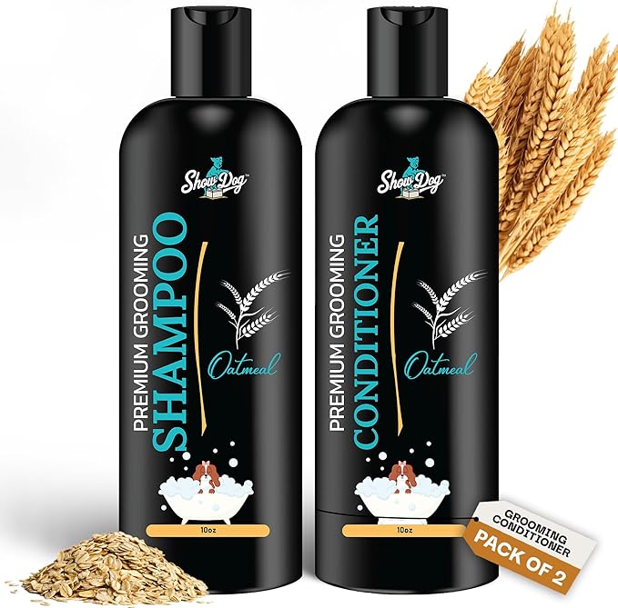 605Products Premium Dog Shampoo & Conditioner - Gentle Formula for Itchy & Sensitive Skin, Puppy Odor Eliminator, Natural Moisturizer (10oz)- Oatmeal