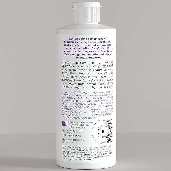 Dream Coat Dog Conditioner, Hydrating Organic Coconut Oil Grooming Treatment, Softens Pet Hair & Moisturizes Dry Skin, Made in The USA, 13.5 Oz