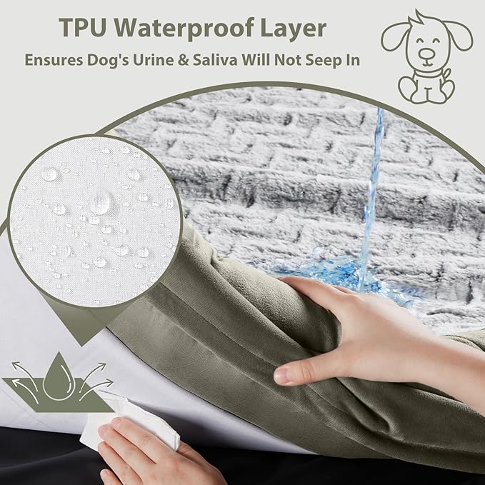 WNPETHOME Washable Dog Beds Large Sized Dog, XXXXL Dog Bed, Orthopedic Dog Sofa Bed with Removable & Waterproof Cover, Extra Large Dog Bed with Bolster Sides for Sleeping, Giant Dog Bed with Sides