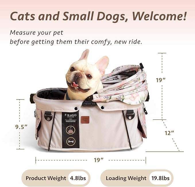 Sway, Dog Car Seat, Car Seat & Carrier for Small & Medium Sized Dogs, Small Dog Car Seat Booster, Pet Booster Seat, Doggy Carseat, Cat Carrier, Puppy Car Seat, Car Dog Bed - Nordic Garden