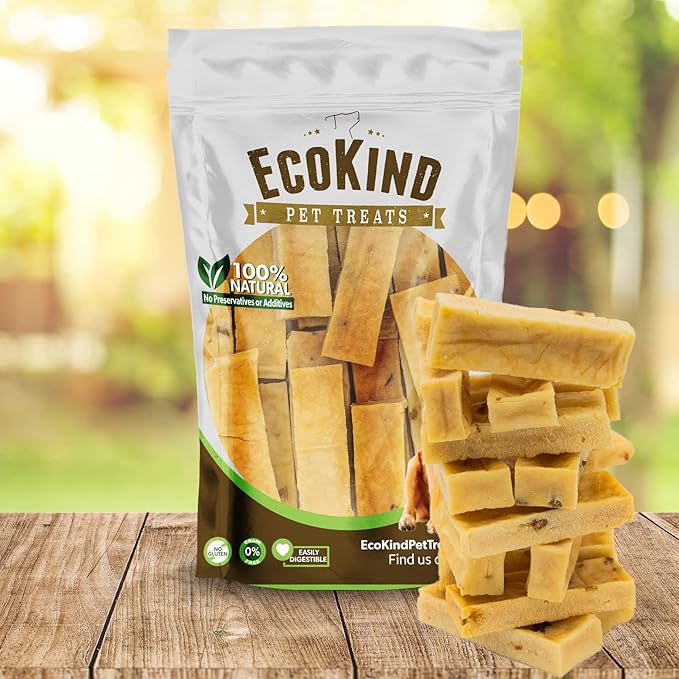EcoKind Premium Gold Yak Cheese Himalayan Dog Chews, Healthy Dog Treats for Small Dogs, All Natural, High Protein Dog Chew, Bacon, Small - 16 Chews