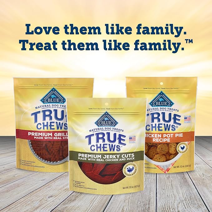 Blue Buffalo True Chews Premium Jerky Cuts Dog Treats, Made in the USA with Natural Ingredients, Chicken & Duck, 22-oz. Bag