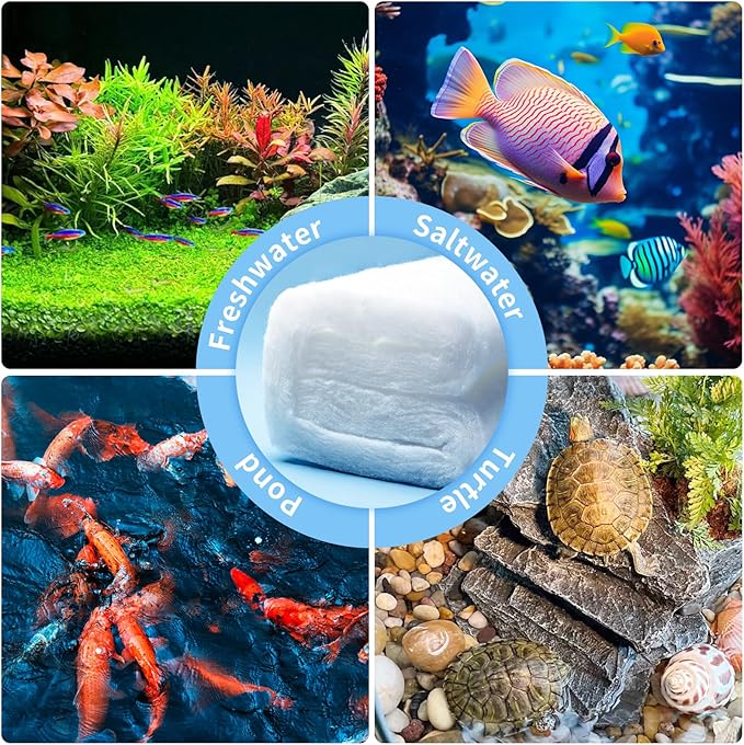 Aquarium Filter Floss Fish Tank Filter Media Aquarium Filter Pad for Fish Tank, Ponds,Garden, Saltwater,Fershwater,Plant, Trutle(39.37x7.87in White)