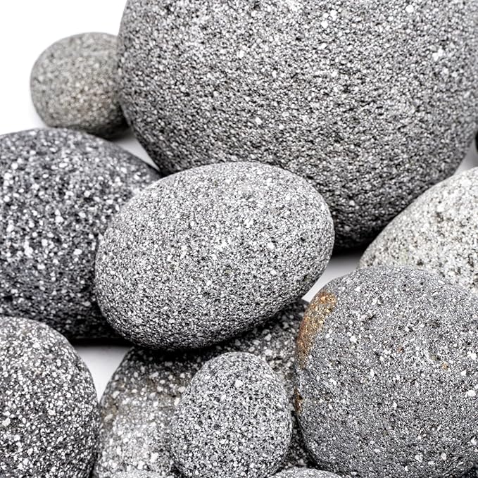 SubstrateSource Natural Stone for Aquarium, Terrarium, Paludarium, Reptile Enclosures - Set of Decorative Rocks for Landcapes, Aquascaping, Fish Tank Decor (Black Star Stone, 5 Pounds)