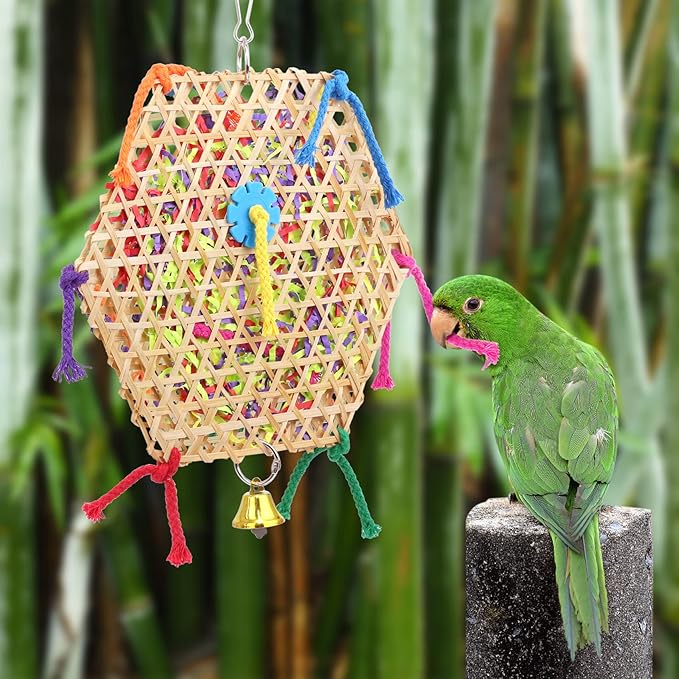 Bird Parrot Toys,2 Pack Bird Hanging Foraging Shredder Toys for Small Medium Small Bird Conure Cockatiel Parrotlet Lovebird Budgie