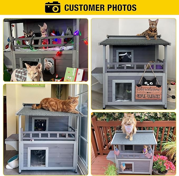 Aivituvin Outdoor Cat House Insulated Feral Cat Shelter for Winter Outside Weatherproof