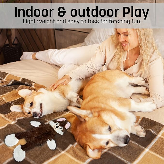 FGA MARKETPLACE Fox Flat NO Stuffing NO Squeak Plush Dog Toy, Funny Style Will Entertain Your Dog for Hours, Recommended for Small and Medium Dog 21 INCH Long