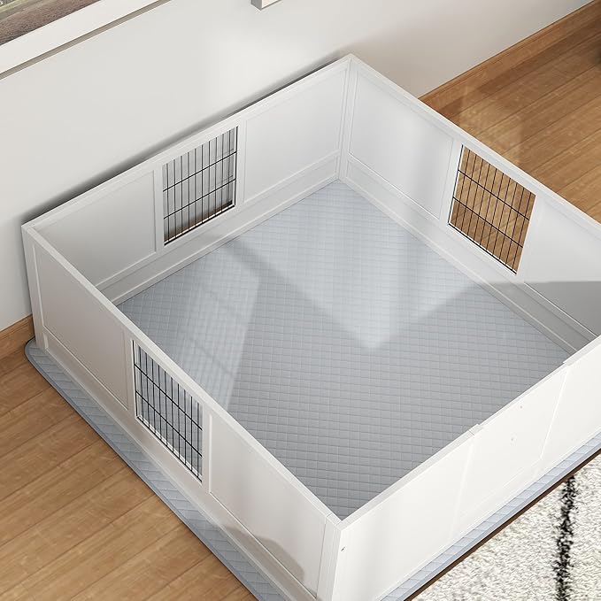 PawHut Whelping Box for Dogs and Puppies, Dog Whelping Box with Waterproof Pee Pad, Adjustable Height Door, for Large Dogs Indoor Use, 49" x 47" x 19"