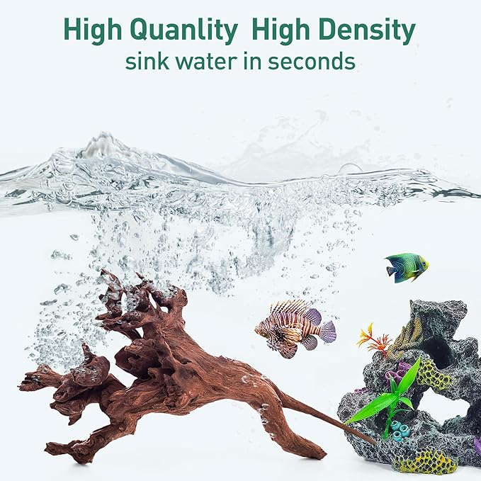 WDEFUN Natural Driftwood for Aquarium Decor, 1-Piece 13''-17'' Large Driftwood for Decorations on Fish Tank, Reptiles Bearded Dragon Accessories or Air Plants