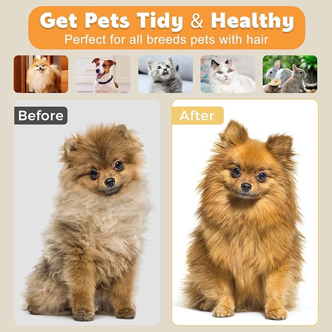 Paw Cat Brush with Release Button, Self Cleaning Cat Brush for Shedding, Cat Hair Brush for Grooming Long and Short Haired Cats Dogs (Yellow)