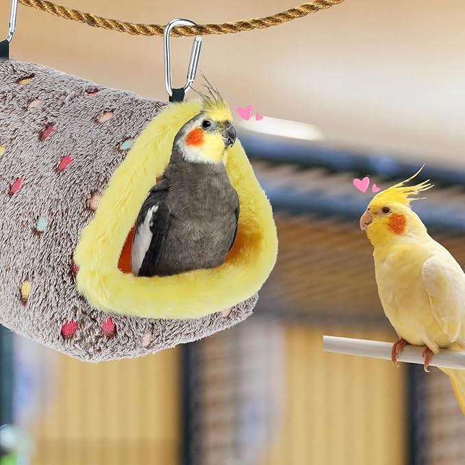 MEWTOGO Medium Warm Bird Nest House - Cozy Bird Bed for Cage with Mat, Hanging Hammock Shed Hideaway Hut for Budgerigar Monk Parakeet Rose-Ringed Parakeet Plain Parakeet Sun Conure Cockatiel