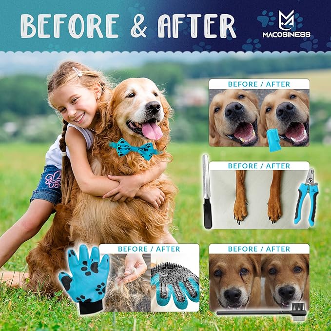 Dog Grooming Hammock for Nail Trimming - Complete Groomers Helper Set for Pets - Pet Grooming Hammock with Hooks Dog Nail Clipper - Dog Hammock for Nail Clipping