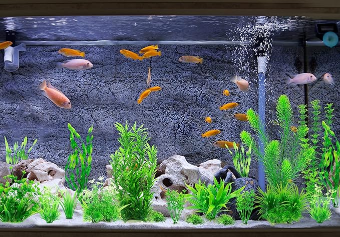 MyLifeUNIT Aquarium Plants, 20 Pack Artificial Fish Tank Plants for Aquarium Decorations (Green)