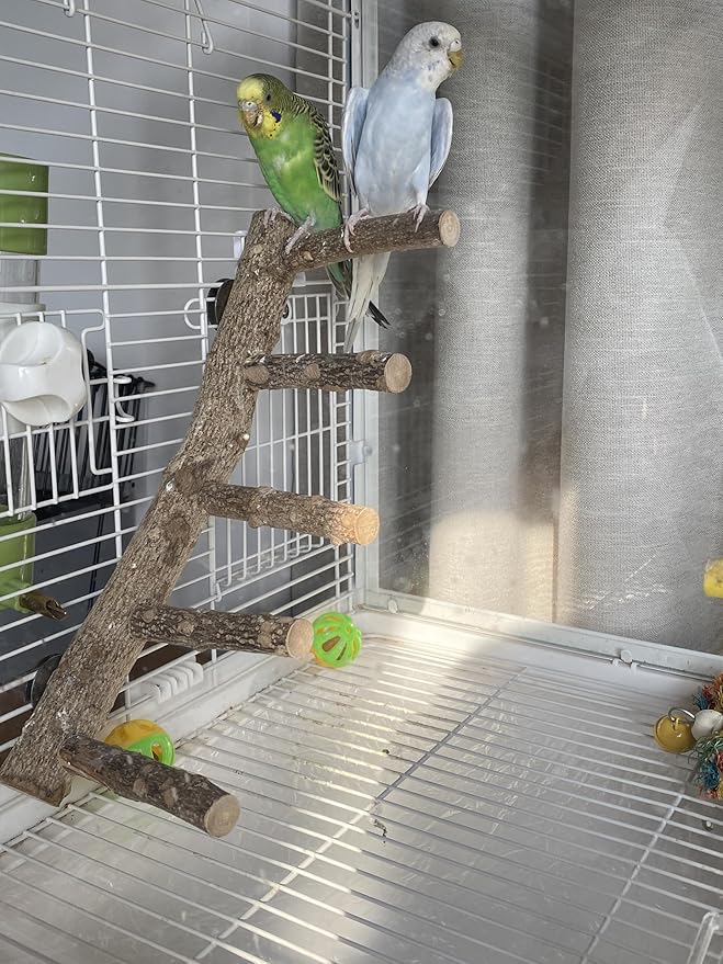 Parrot Natural Sichuan Pepper Wooden Bird Ladder Perch Cage Nature Wood Stand Chew Toy Parrot Bird Cage Accessories Suitable for Small and Medium Sized