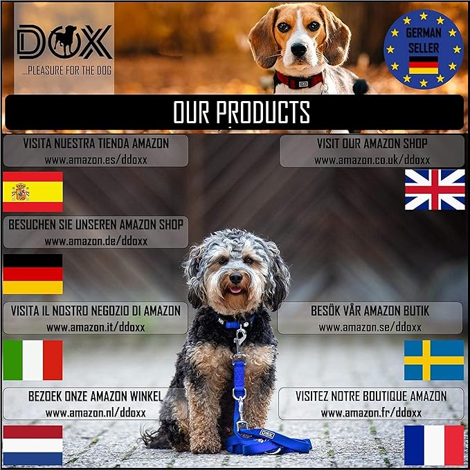 DDOXX Nylon Dog Collar - Reflective & Adjustable - for Dogs Large & Small - Collar for Dogs, Cats & Puppies - Large Wide Dog Collars/Cat Collars/Puppy Collars - Dog Accessories - Purple, M