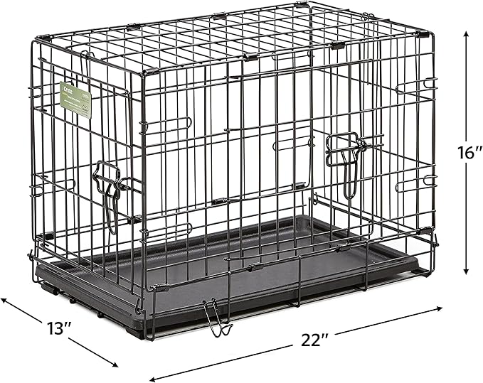 MidWest Homes for Pets iCrate Dog Crate Starter Kit | 22-Inch Dog Crate Kit Ideal for XS Dog Breeds (Weighing up to 12 Pounds) || Includes Dog Crate, Pet Bed, 2 Dog Bowls & Dog Crate Cover