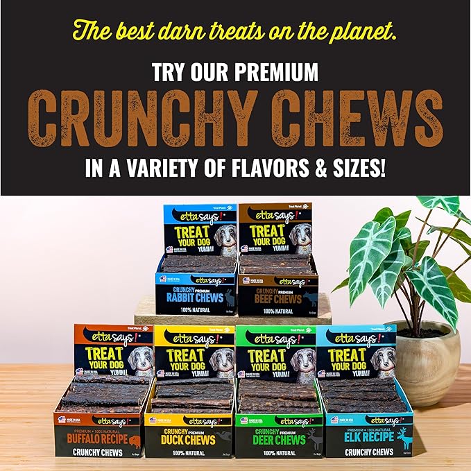 etta says! Premium Crunchy 4.5" Deer Dog Chews - Grain-Free Dog Treats, Good for Teeth, Easy to Digest - Made in The USA (36 Count Pack of 1)
