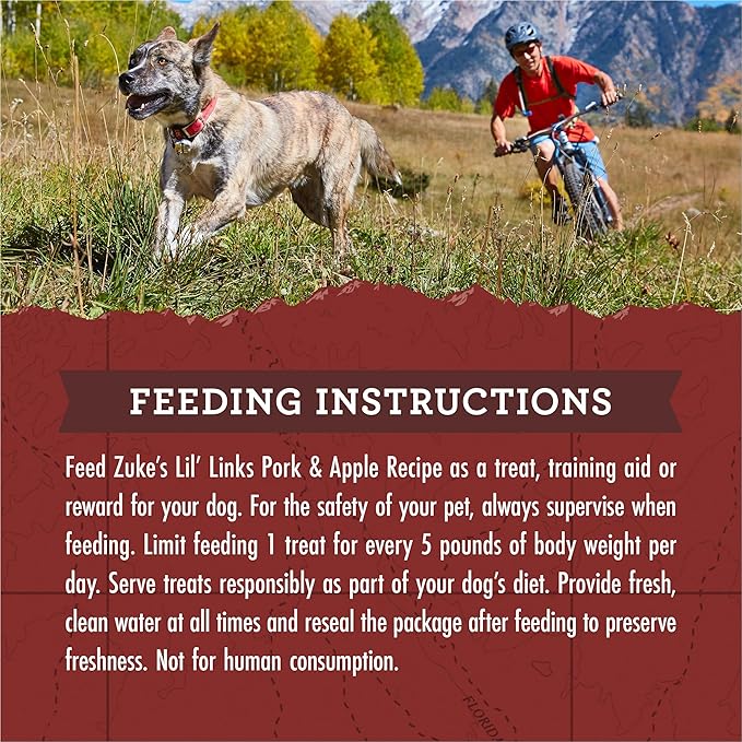 Zuke_ Lil Links Dog Treats for Dogs of All Sizes, Snacking Sausage Treats for Dogs, Pet Treats made with Real Pork & Apple, 6 oz. Resealable Pouch - 6 oz. Bag