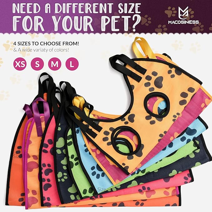 Pet Grooming Hammock for Nail Trimming - Complete Groomers Helper Set for Pet - Dog Grooming Hammock with Hook - Cat Nail Clipper - Dog Hammock for Nail Clipping (L, Purple with Gold Paws)