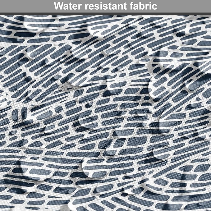 Ambesonne Abstract Dog Crate Cover, Monochromatic Design Mosaic Look Artistica Ocean Waves Repetition, Easy to Use Pet Kennel Cover for Medium Large Dogs, 42 Inch, Dark Slate Blue White