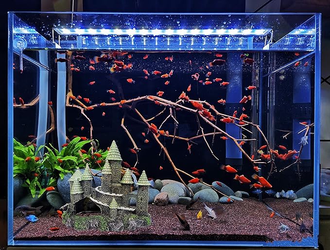 M2cbridge Aquarium Decor Castle Shipwreck Ornament Underwater Landscape(Green Castle)