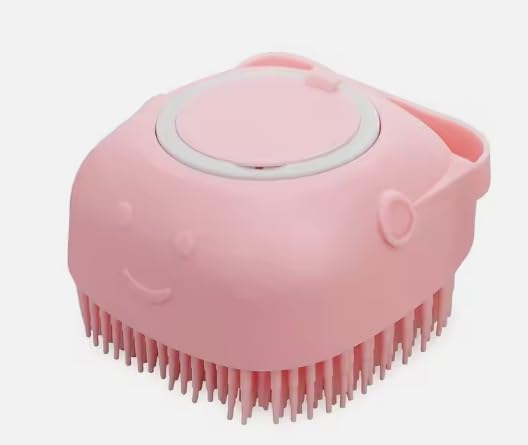 Easy filling soft silicone Pet products dog comb brush pet hair cleaner brush (Pink)
