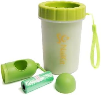 Paw Cleaner for Dogs, The Ideal Foot Washer That demolishes Dirt for Medium to Large Dogs. This paw Scrubber Comes with 1 roll Poop Bag and Carrier for Best Dog Cleaner