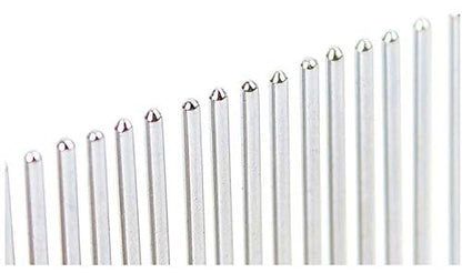 Dog Metal Comb 7.5inch Dogs Dematting Tool Pet Grooming Comb Stainless Steel Teeth Cats Puppy Comb for Removing Hair (S: 19x3cm)