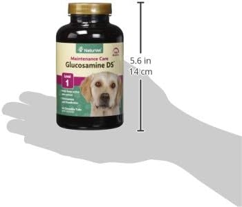 NaturVet Glucosamine DS Level 1 Maintenance Care Hip & Joint Support Pet Supplement for Dogs & Cats _lucosamine, Chondroitin, Antioxidants _upports Cartilage, Joint Function  60 Ct.