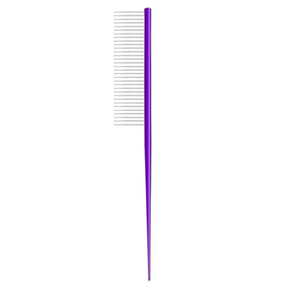 Pet Grooming Comb Rat Tail Comb Cat Hair Trimmer Combs Dog Hairstyle Comb Float Hair Removal Dematting for Cat Dogs Cat Comb Dog Comb Rounded Ends Pet Hair Comb for Home Grooming (One Size,Purple 3)