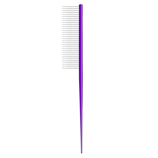 Pet Grooming Comb Rat Tail Comb Cat Hair Trimmer Combs Dog Hairstyle Comb Float Hair Removal Dematting for Cat Dogs Cat Comb Dog Comb Rounded Ends Pet Hair Comb for Home Grooming (One Size,Purple 3)