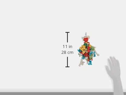 Featherland Paradise - Multicolored Cotton Preening Doll Bird Toy - Bird Toys for Parrots, Macaws, Cockatoos, Large Birds