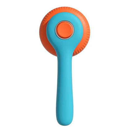 Pet Grooming Cat and Dog Brush, Self-Cleaning Sliker Brush for Removes Mats, Tangles, and Loose Hair, Shedding Brush for Short or Long Haired Cats/Dogs (Blue+Orange)