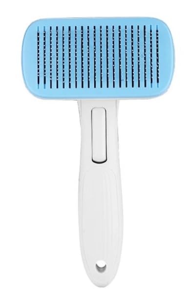 Pet Grooming Comb Professional Cat Care Stainless Steel Slicker Hair Tick Remover Grooming Dog Brush Pet Comb (Blue)