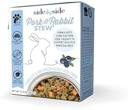 Side by Side Pork & Rabbit | Beef & Salmon Stew - Wet Dog Food & Dog Food Topper for All Breeds - Made with Nutrients & Whole Raw Ingredients - No Artificial Additives or Fillers (12.5 oz, 6-Pack)