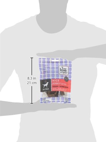I and love and you Nice Jerky Bites - Chicken + Salmon - Grain Free, Real Beef, Training Treat, Chewy Dog Treats, Filler Free, 4oz