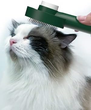 Deshedding Dog Brush with Release Button for Small Pets - Removing Loose Hair, Mats, Tangled Knots - Self Cleaning Bath Brush Supplies