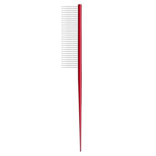 Pet Grooming Comb Rat Tail Comb Cat Hair Trimmer Combs Dog Hairstyle Comb Float Hair Removal Dematting for Cat Dogs Cat Comb Dog Comb Rounded Ends Pet Hair Comb for Home Grooming (One Size,red 3)