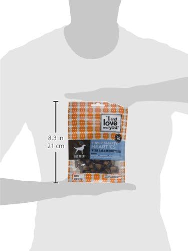 I and love and you Super Smarty Hearties - Salmon - Grain Free, DHA for Brain and Eye Support, Training Treat, Filler Free, 5oz