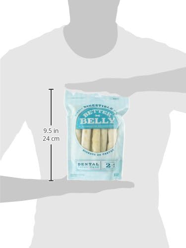 Better Belly Highly Digestible Rawhide Dental Chews, Treat Your Dog to a Chew with NO Artificial Colors or Flavors, 10 Count