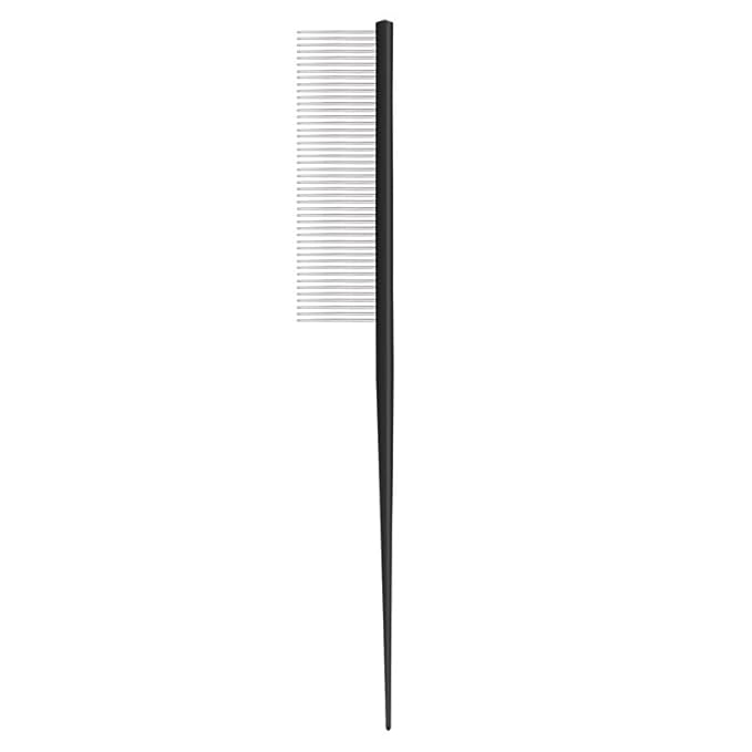 Pet Grooming Comb Rat Tail Comb Cat Hair Trimmer Combs Dog Hairstyle Comb Float Hair Removal Dematting for Cat Dogs Cat Comb Dog Comb Rounded Ends Pet Hair Comb for Home Grooming (One Size,black 2)
