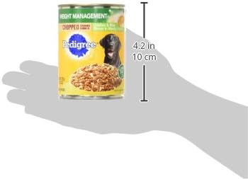 Pedigree Chopped Ground Dinner Weight Management Chicken And Rice Wet Dog Food 13.2 Oz. (12 Count)