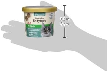 NaturVet  Digestive Enzymes for Cats Plus Probiotics  60 Soft Chews  Helps Support Diet Change & A Healthy Digestive Tract  Aids in The Absorption of Vitamins & Minerals  30 Day Supply