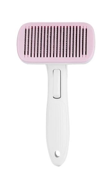 Pet Grooming Comb Professional Cat Care Stainless Steel Slicker Hair Tick Remover Grooming Dog Brush Pet Comb (Pink)
