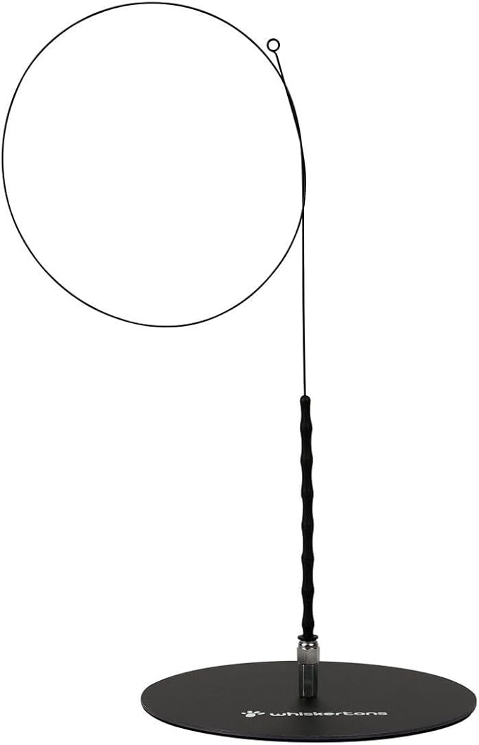 Interactive Bird Simulation Cat Toy Set, Interactive Cat Toys for Indoor Cats, Cat Feather Toy, Self-Holding Suction Base, 5 Replacement Birds, Feathers & Bells (Weighted Base + Wire)